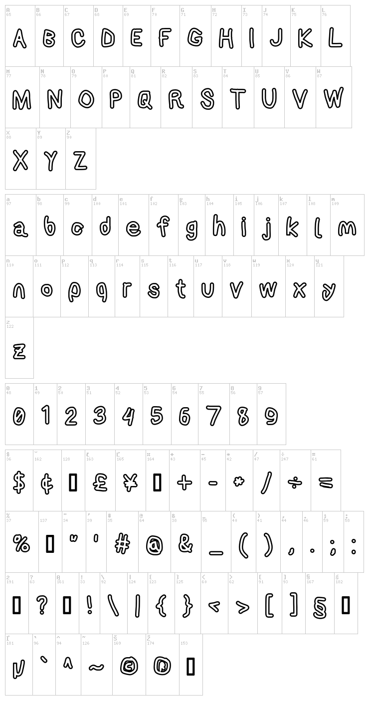 AppleStorm font map