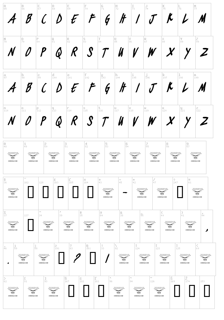 Black Jacket Boys font map