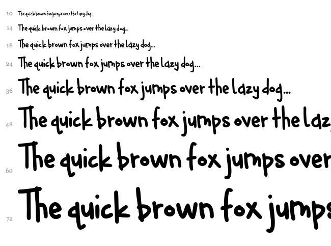 Cuddlebugs font waterfall