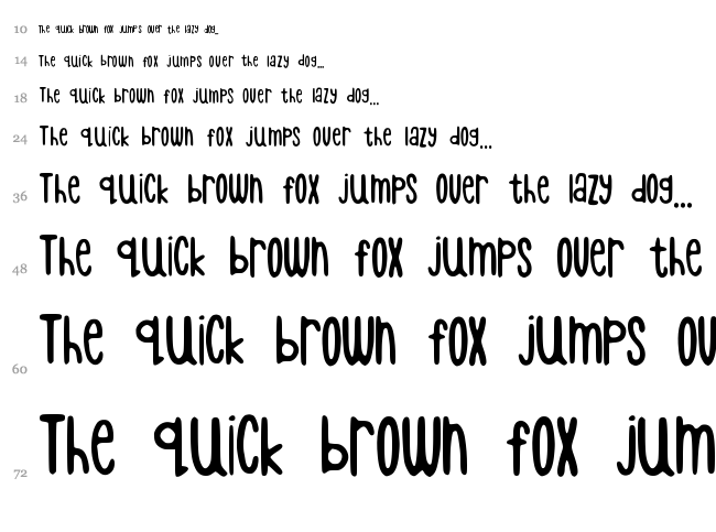 Hello Giraffe font waterfall