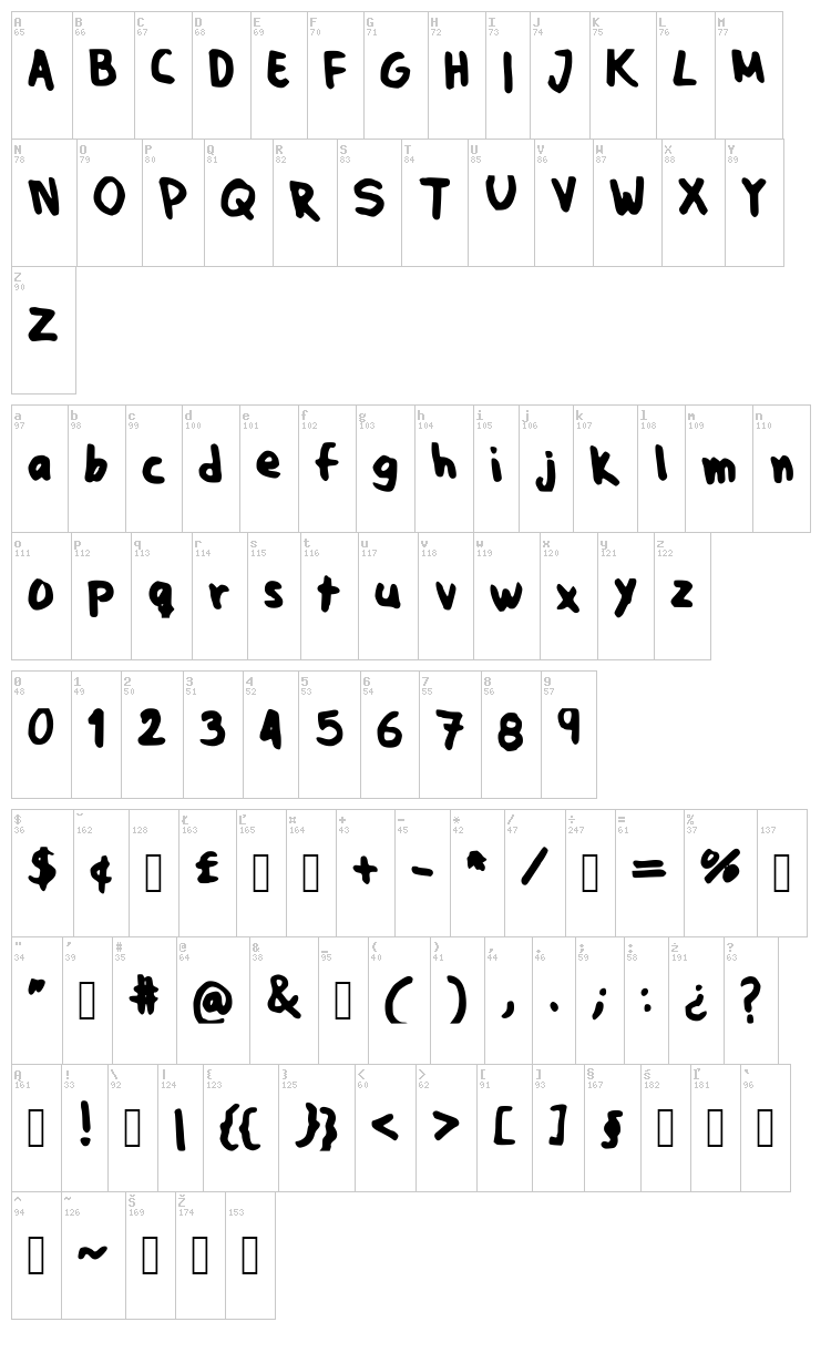 JPfont font map