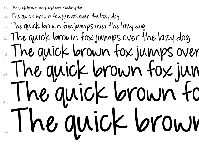 KG Feeling 22 font waterfall