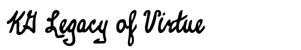 KG Legacy of Virtue font preview