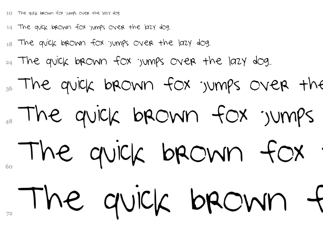 Lucys Scribblings font waterfall