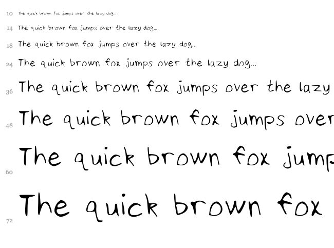 Ninjy's HandWriting font waterfall