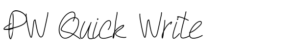 PW Quick Write font
