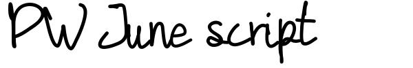 PW June script font