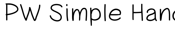 PW Simple Handwriting font