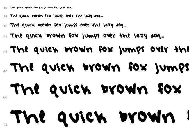 Rebeccas Handwriting font waterfall