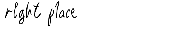 Right Place font