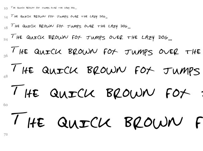 Sara Dunn Hand font waterfall