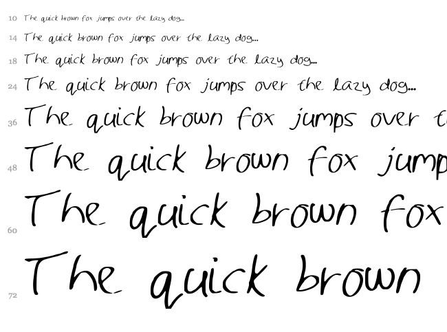Shaun Hand font waterfall