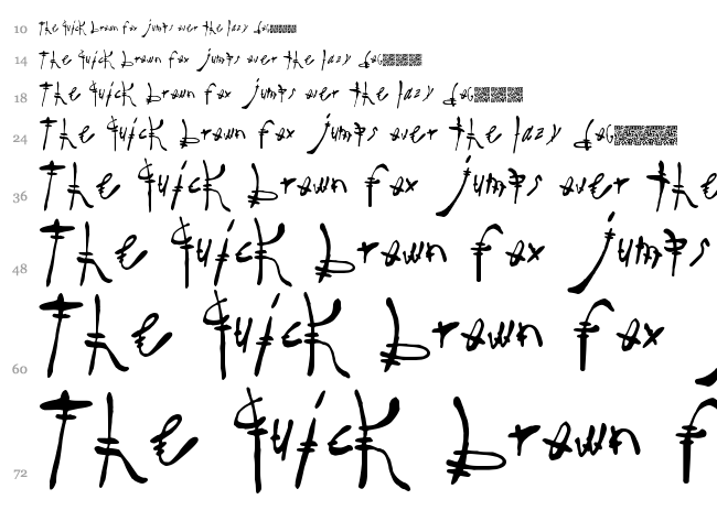 Sure Real font waterfall