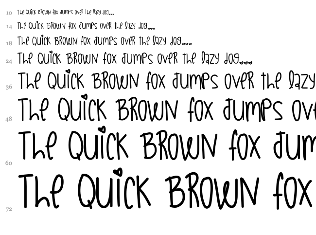 Tiny Air Balloons font waterfall