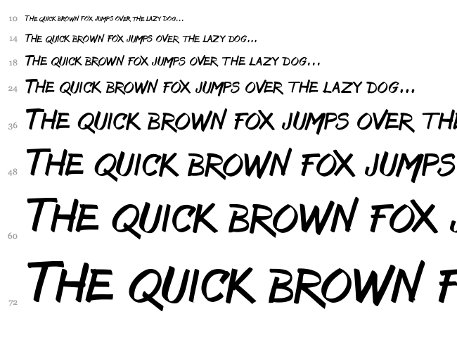 Bruss font waterfall