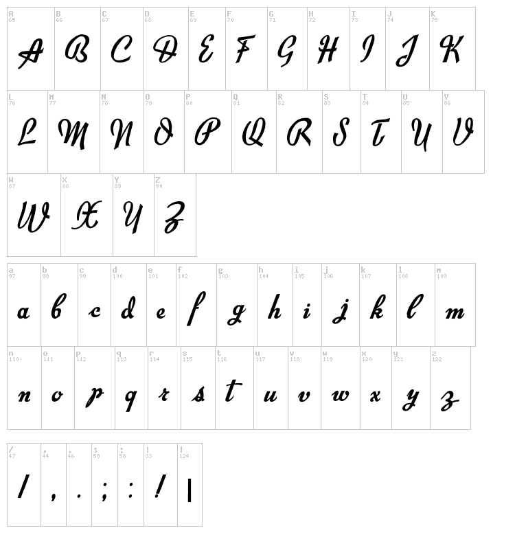 Exiles font map