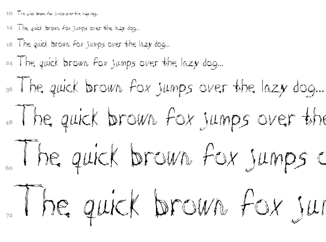 Burton Scratch font waterfall