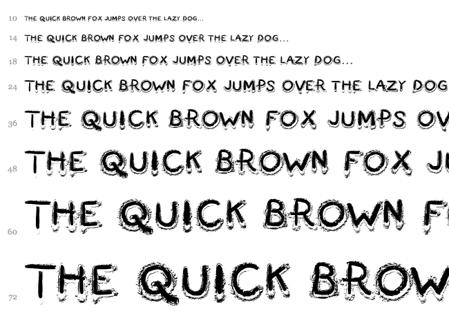 Fingermade font waterfall