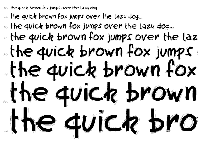 PW Fatscratch font waterfall