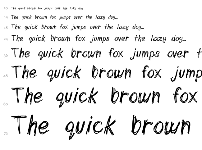 Scribblett font waterfall