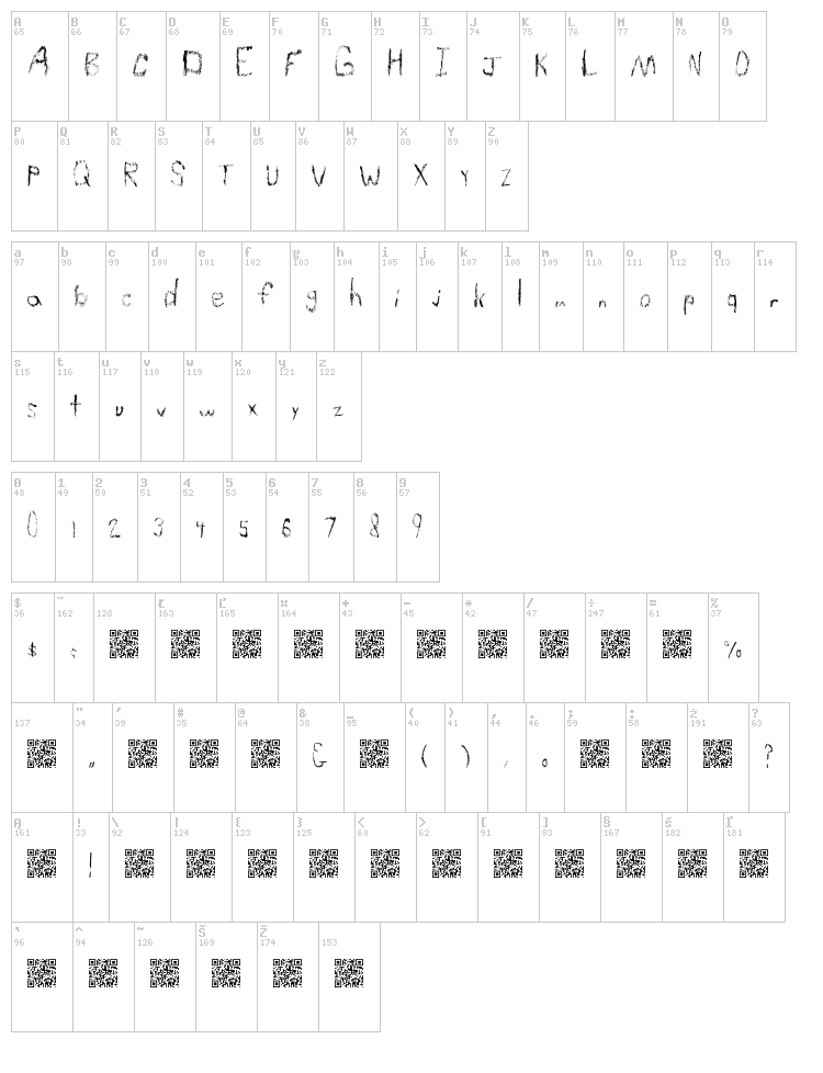 Simple Lucky font map