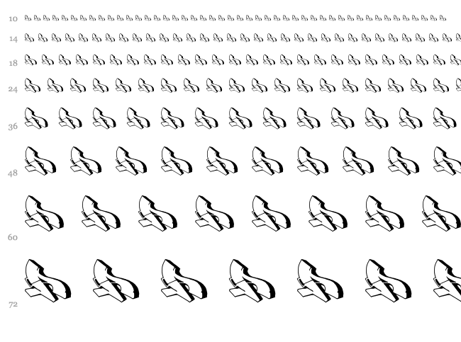 Row font waterfall