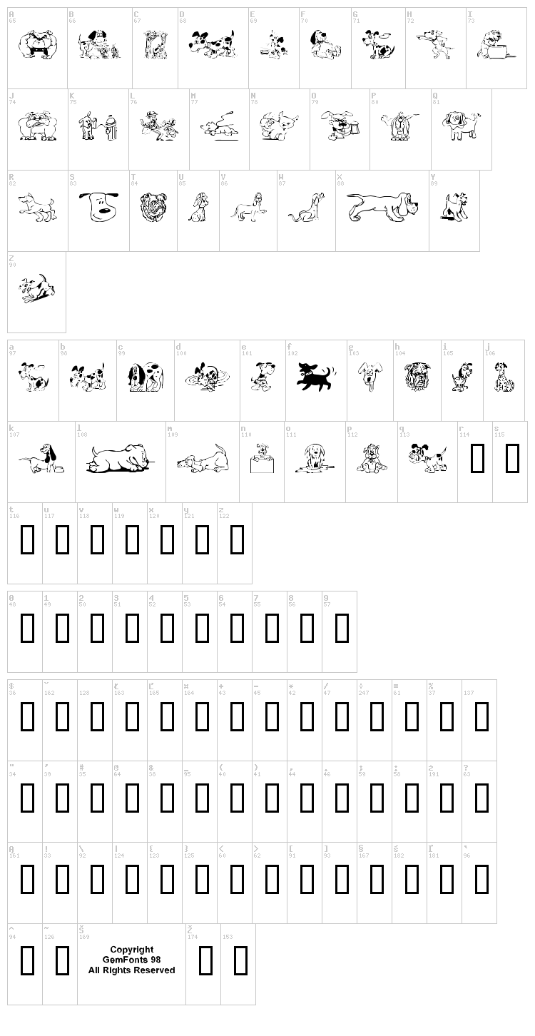 Doggon font map