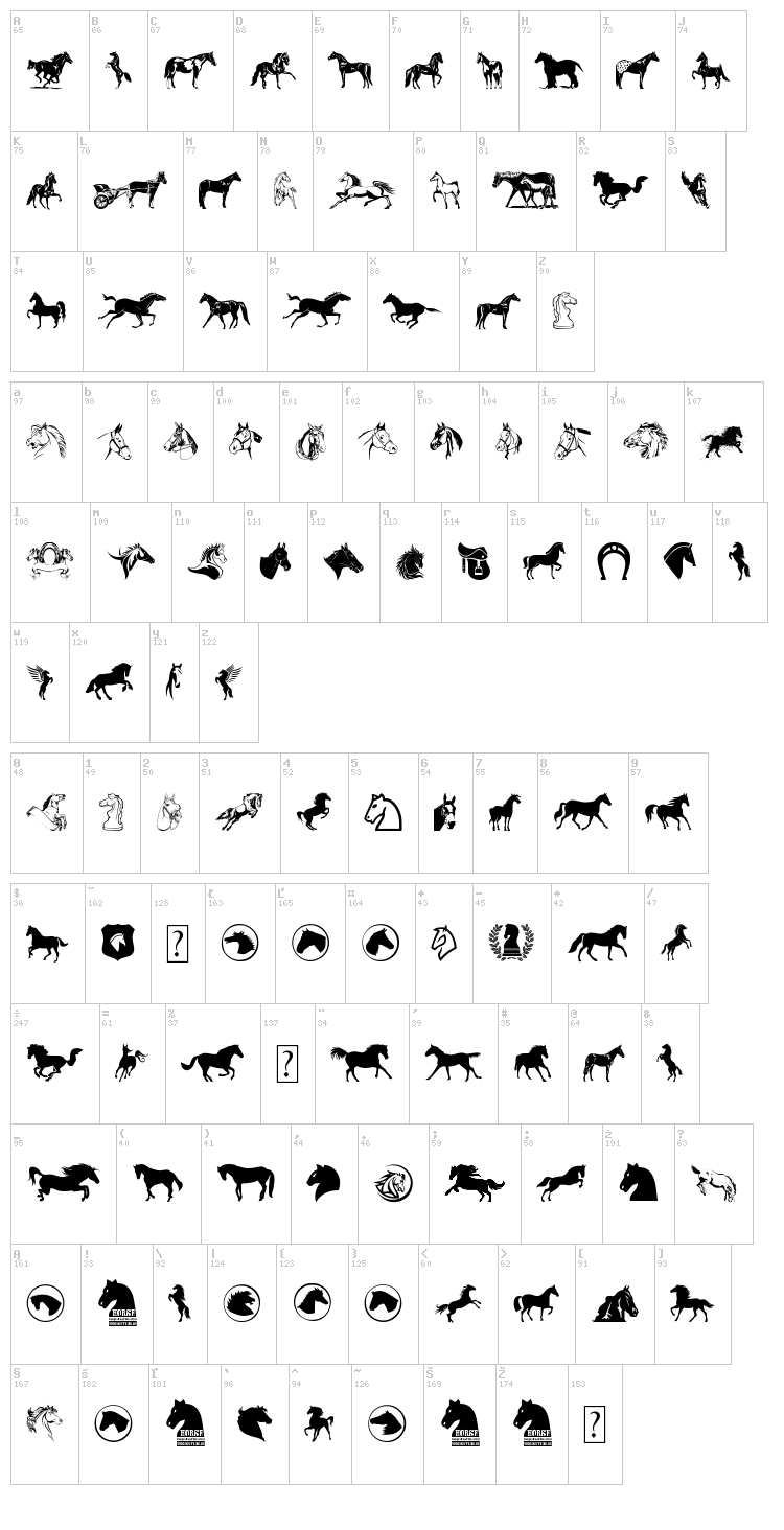 Horse font map
