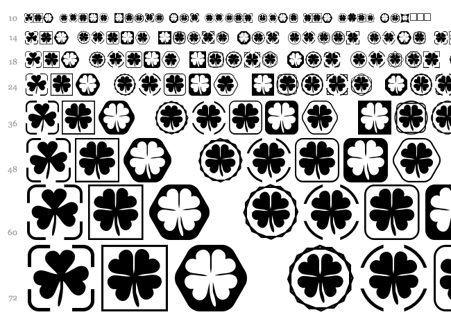 Clover Things font waterfall
