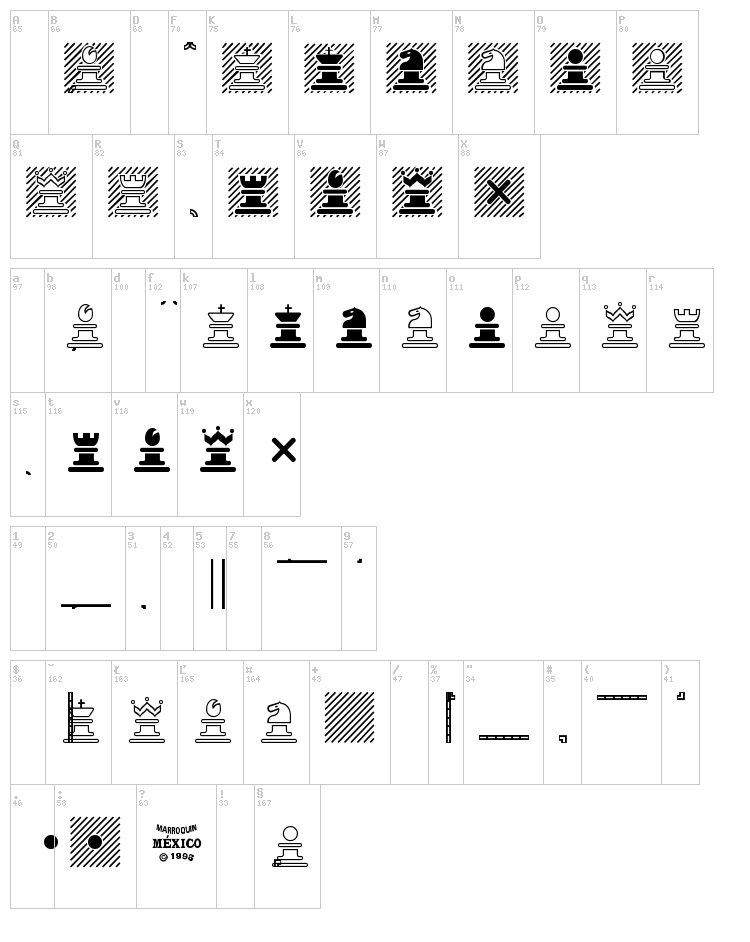 Chess Marroquin font map