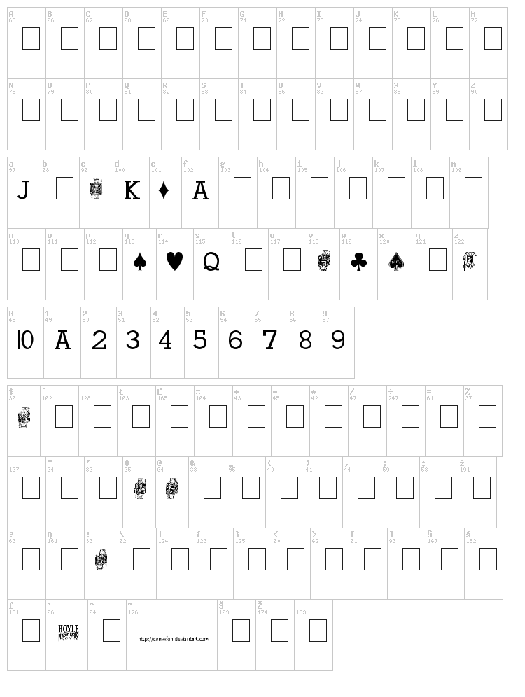 Hoyle Playing Cards font , Dingbats - Games fonts - Fontzzz.com