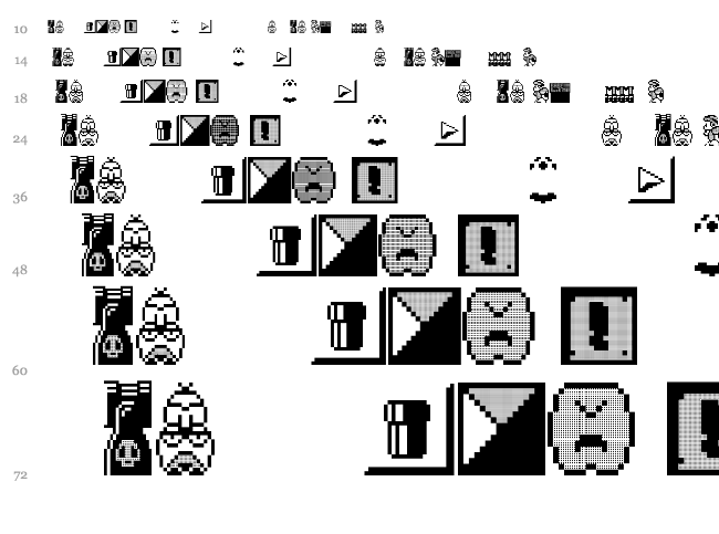 Weird Mario Bros font waterfall