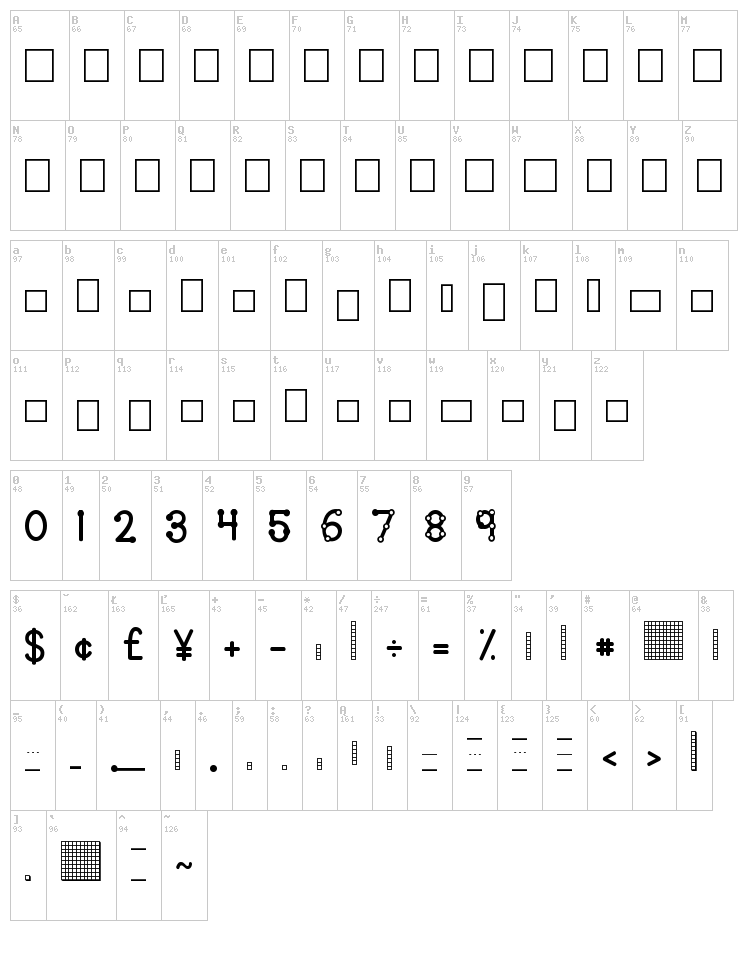KG Teacher Helpers font map