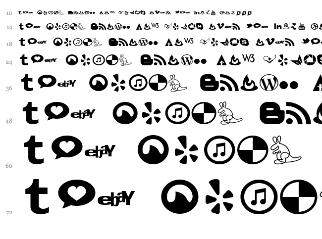 Social Font Face font waterfall