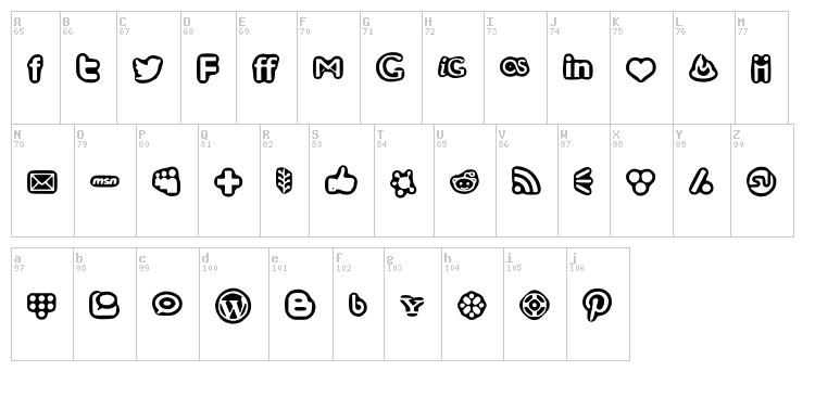 Social Media Icons Bold font , Dingbats - Logos fonts - Fontzzz.com