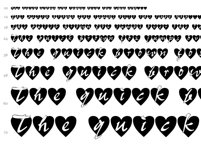 All Hearts font waterfall