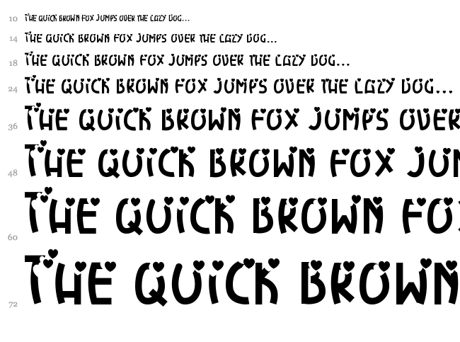 Heart Explosion font waterfall