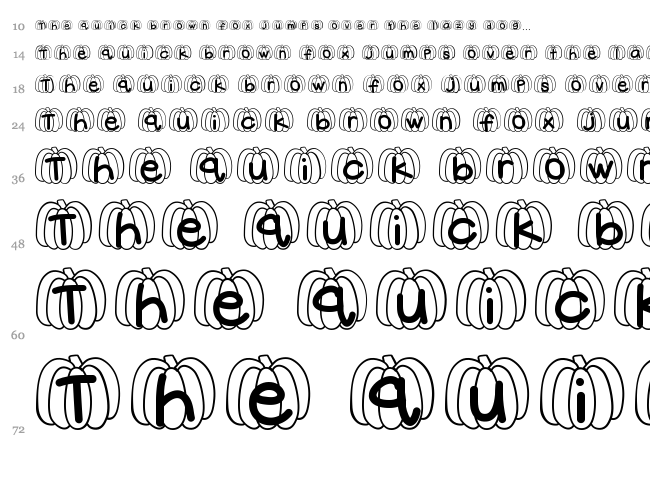 Hello Pumpkin font waterfall