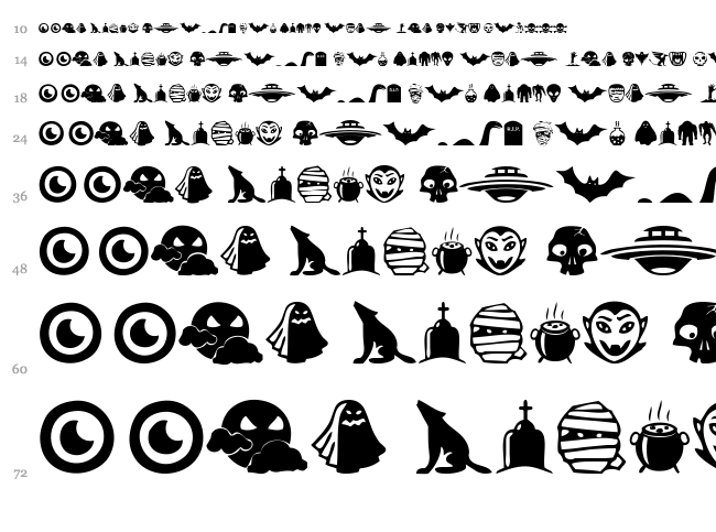 Monster Mash font waterfall
