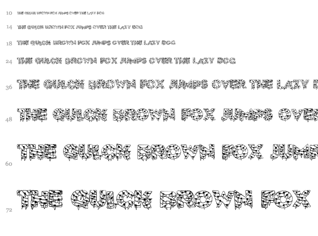 Xmas Lite font waterfall